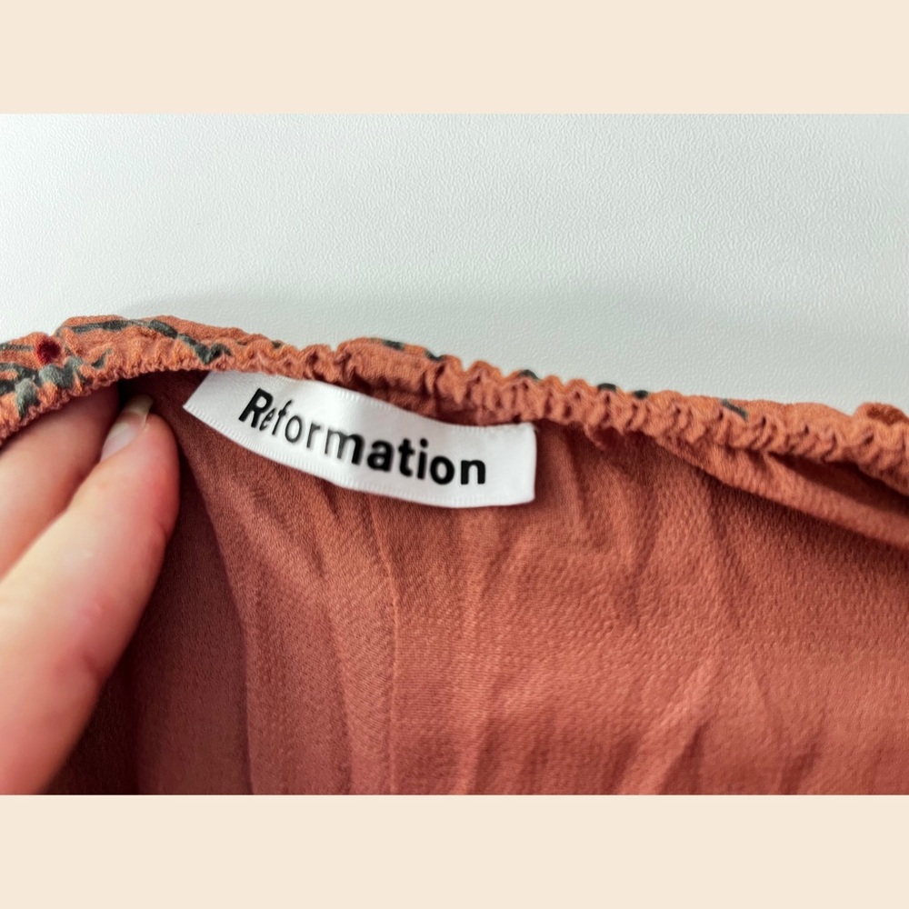 NWOT Reformation Uma Midi Dress in Floral Pink - Picture 12 of 15